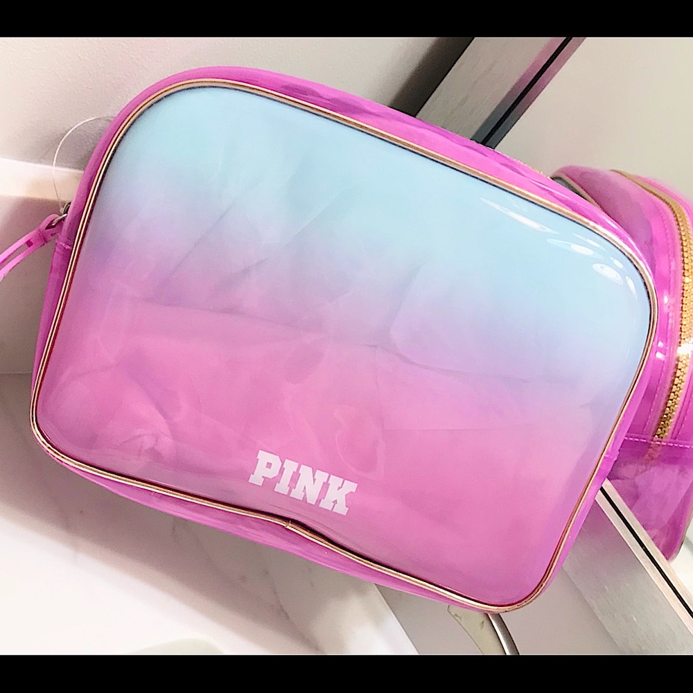 🆕PINK SUPER CUTE COSMETIC BAG/MERMAID COLORS ZIPPER CLOSURE/PINK ON FRONT/NWT!! - Picture 5 of 14